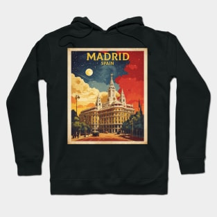 Madrid Spain Starry Night Travel Tourism Retro Vintage Hoodie